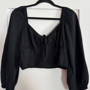 Wild Fable Black Cropped Blouse